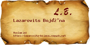 Lazarovits Bojána névjegykártya